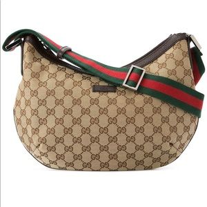 Gucci Saddle Zip Monogram Canvas Crossbody
